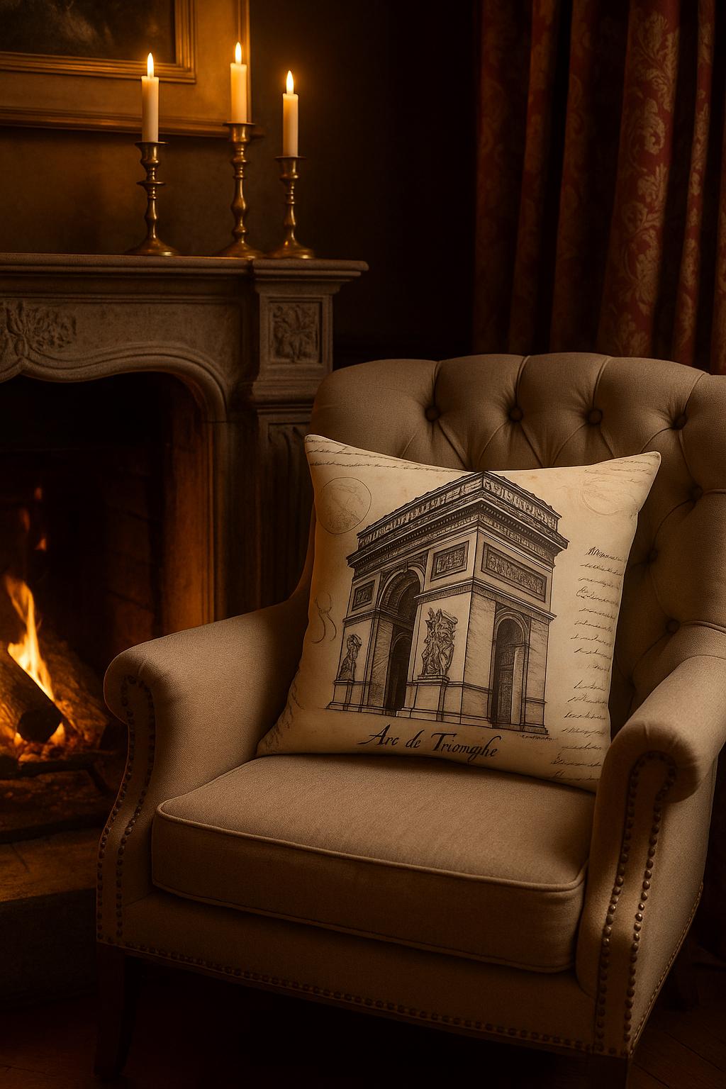 Housse Coussin Paris Papillon 45x45cm - Style French Chic