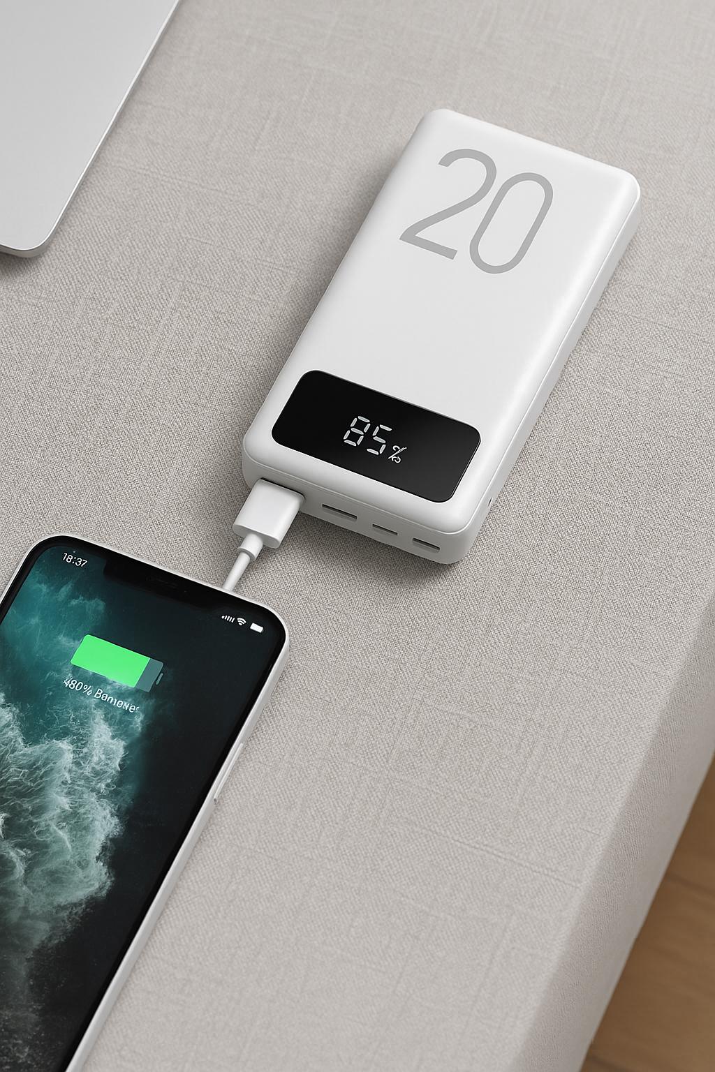 Batterie externe à charge rapide | Écran LED 10 000 mAh | Chargeur rapide