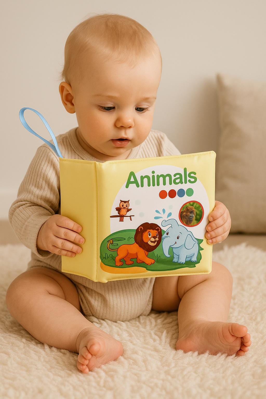 Livre sensoriel doux pour bébé – Jouet d'apprentissage en tissu pour nourrissons | Livre d'éveil | Livre en tissu silencieux pour bébés