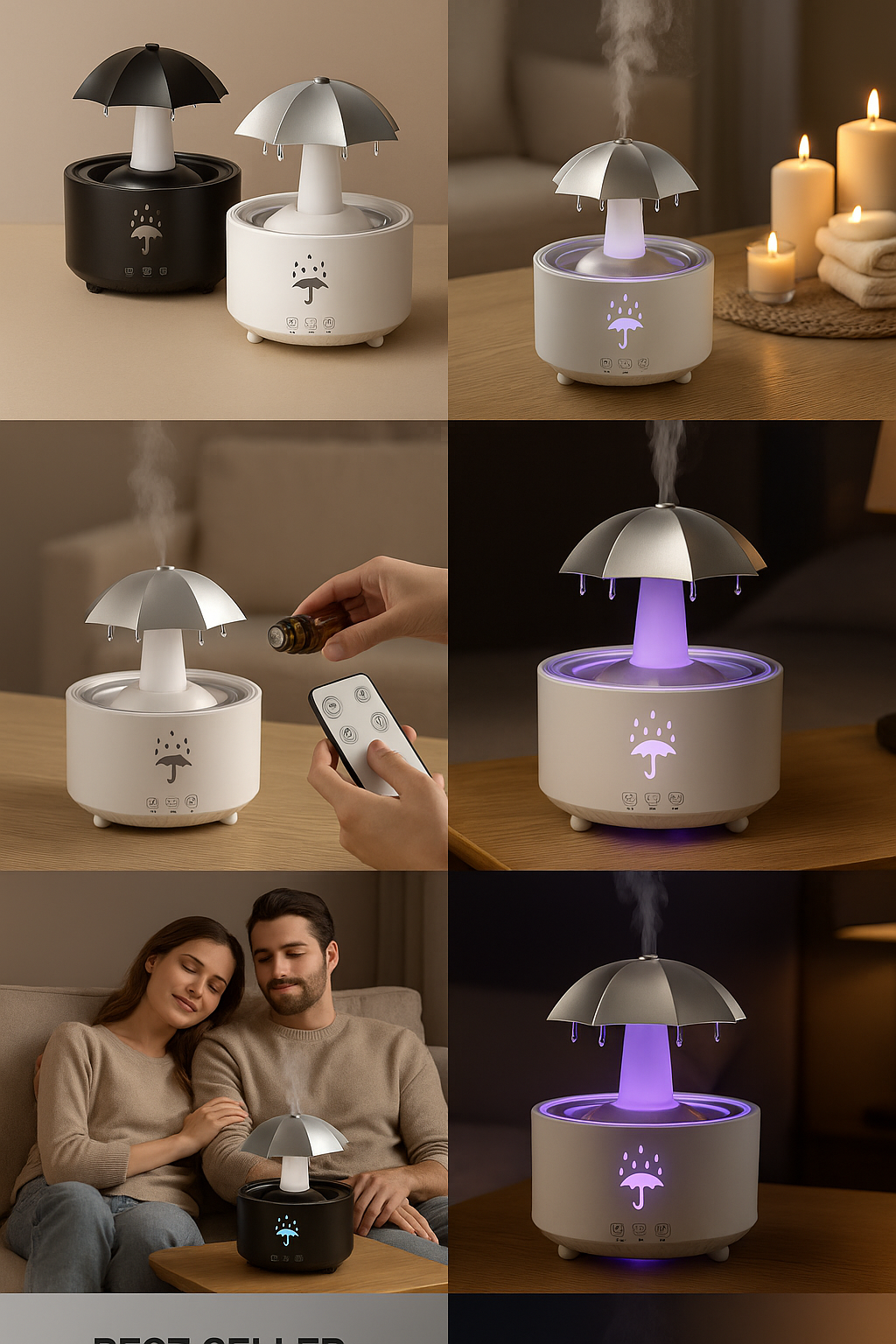 Diffuseur Nuage de Pluie LED – Humidificateur; Aromathérapie Relaxante | Diffuseur Rain Cloud LED – Humidificateur ; Aromathérapie