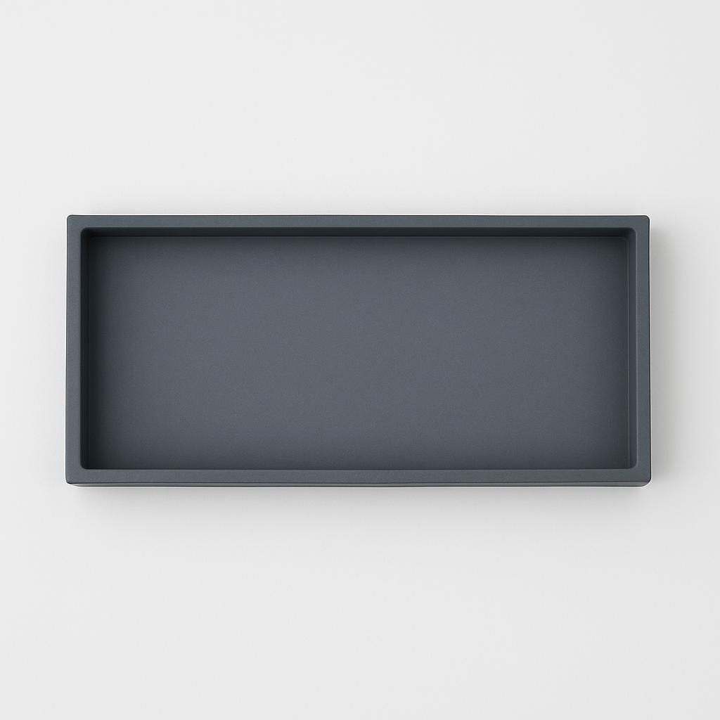 Marble Resin Tray Black Gray Slate – Modern Vanity Organizer for Jewelry, Candles, Skincare | Minimalist Gift