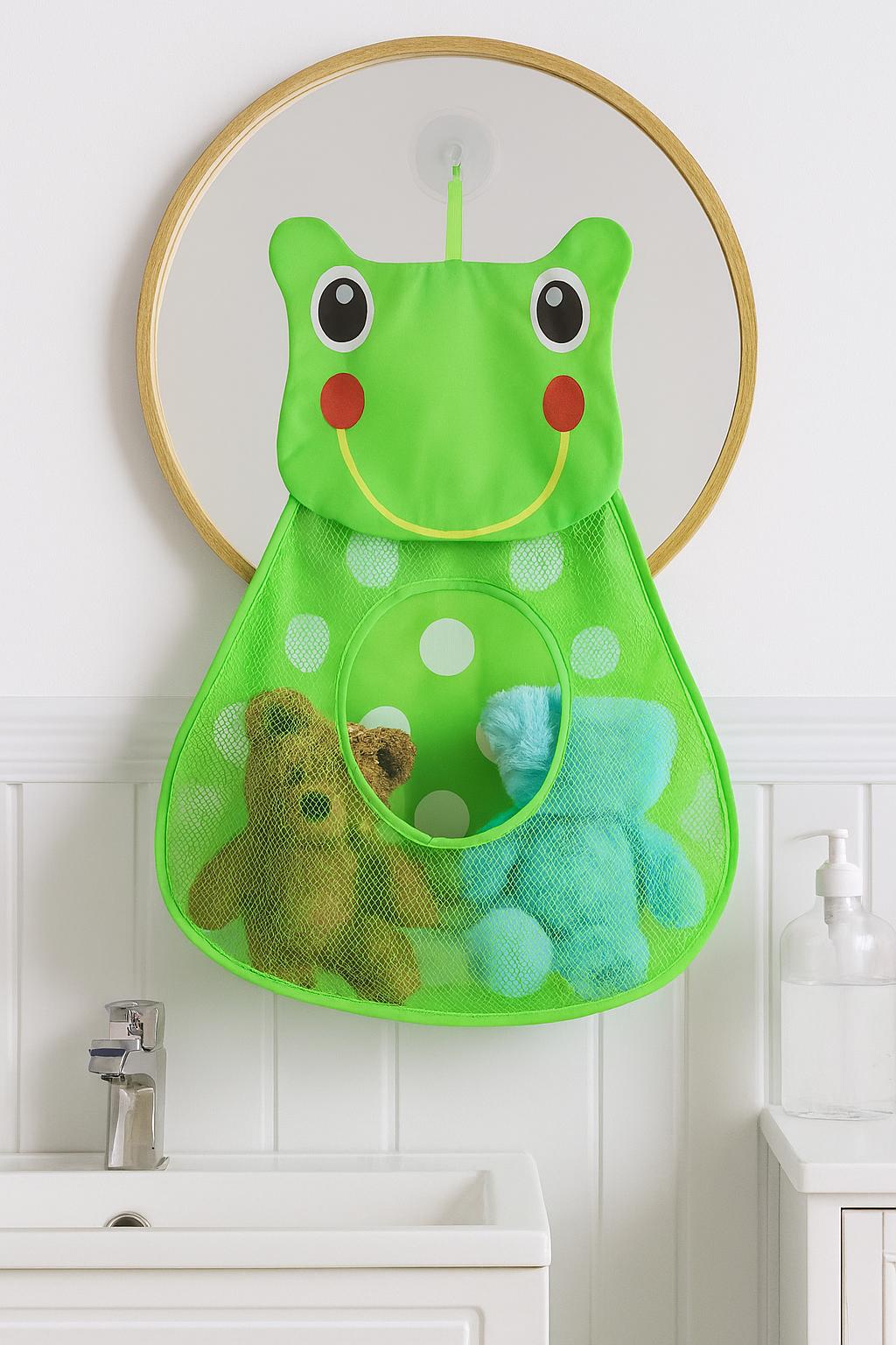 Organisateur Jouets de Bain Grenouille | Organisateur de jouets de bain pour enfants - Rangement en maille