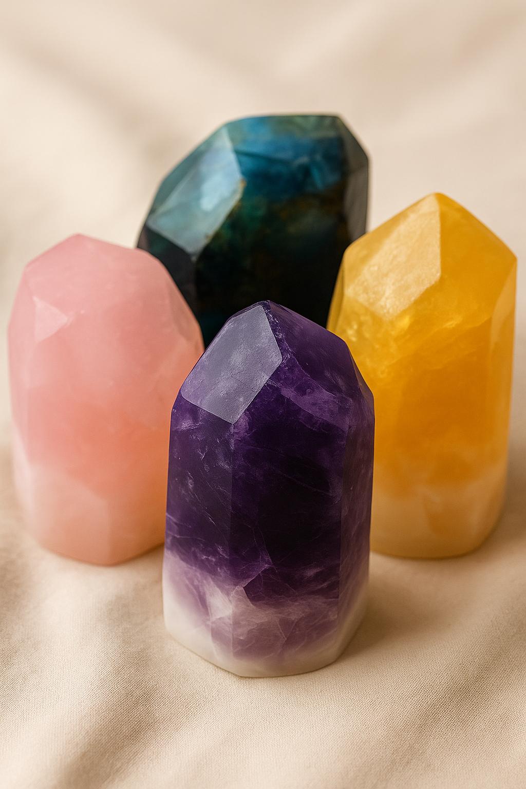 Savon artisanal en cristal de pierres précieuses, quartz rose et améthyste – Design en roche naturelle, cadeau spa végétalien, rituel de bain de soins personnels