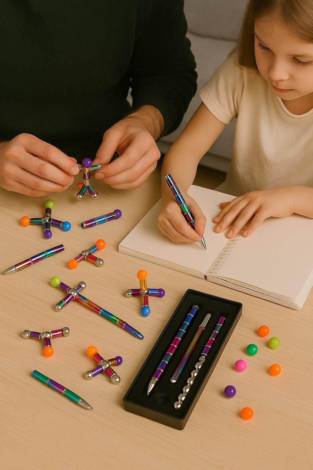 STYLO ANTI-ANXIÉTÉ MAGNÉTIQUE | Fidget Créatif Écriture | Stylo magnétique