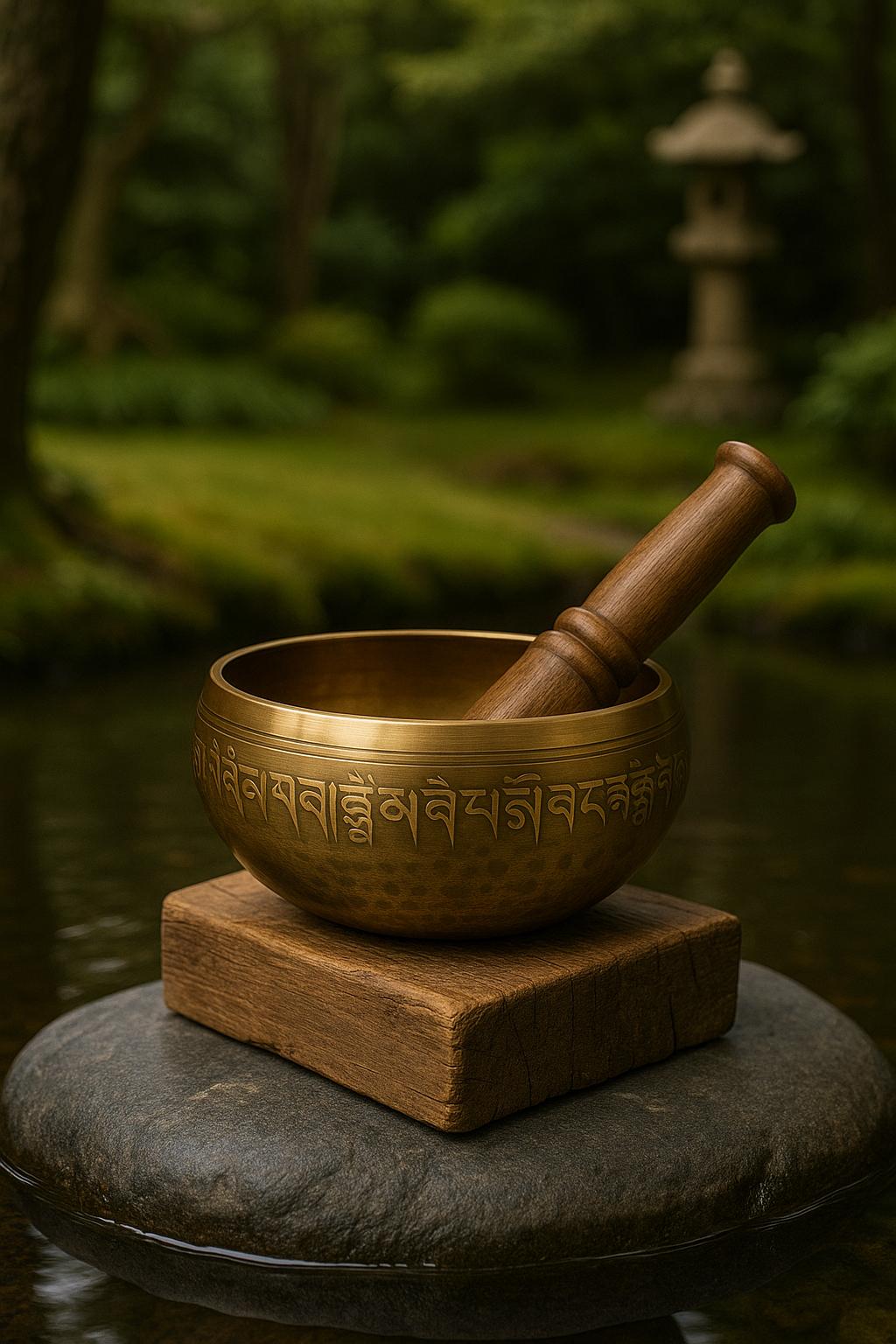 Bol chantant en bronze doré et cuivre – Bol sonore tibétain artisanal avec coussin, guérison des chakras, méditation zen