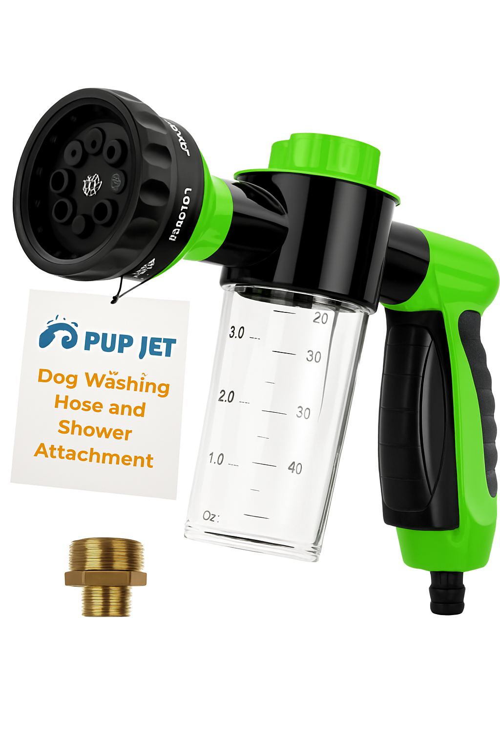 Pistolet Lavage Chien 8 Modes - Jet Réglable avec Réservoir Shampoing