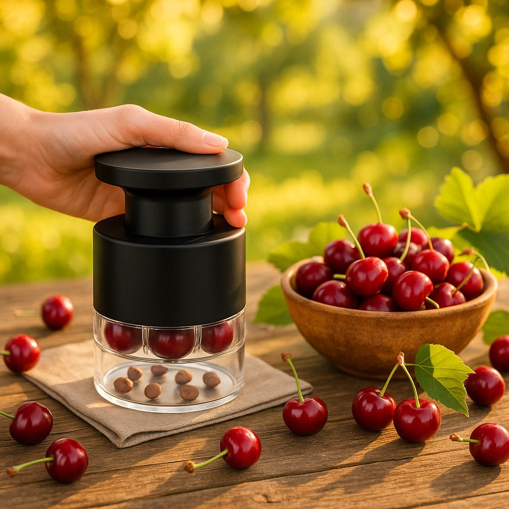 Dénoyauteur Cerises 7 Trous Rapide | Presse-dénoyauteur à cerises 7 trous - Cuisine Facile