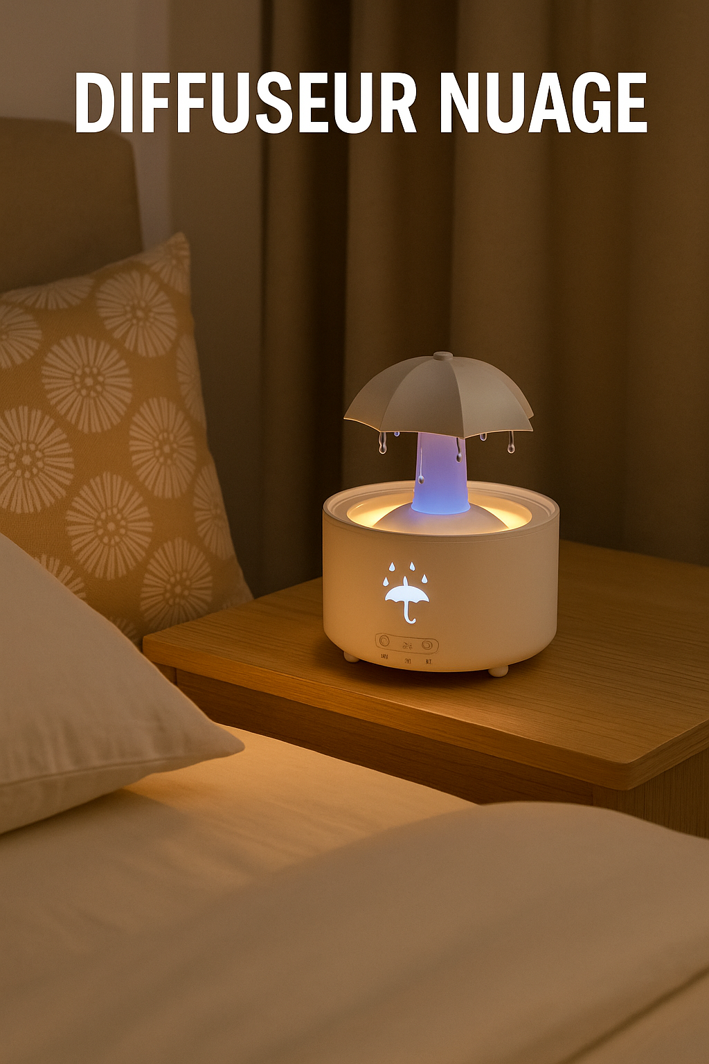 Diffuseur Nuage de Pluie LED – Humidificateur; Aromathérapie Relaxante | Diffuseur Rain Cloud LED – Humidificateur ; Aromathérapie