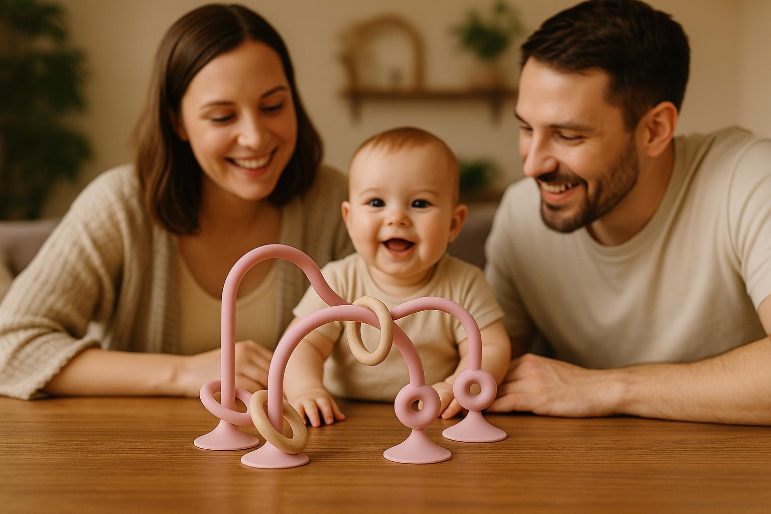 JOUET SENSORIEL BÉBÉ VENTOUSE | Anneau Silicone Éveil | Jouet sensoriel