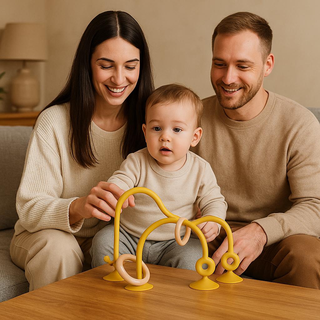JOUET SENSORIEL BÉBÉ VENTOUSE | Anneau Silicone Éveil | Jouet sensoriel