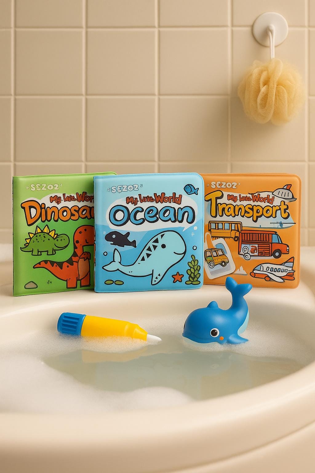 Livre de bain magique pour bébé – Livre surprise imperméable – Jouet de bain d'éveil
