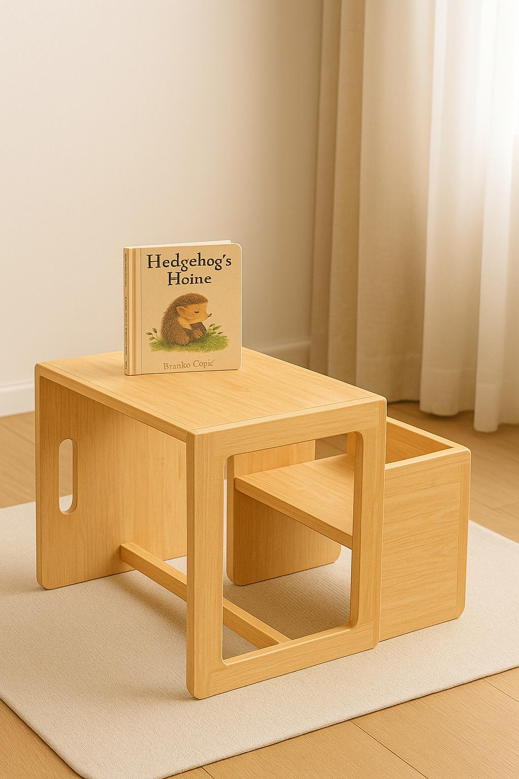 Ensemble bureau et chaises en bois – Mobilier convertible 3 en 1 pour enfants – Table d'apprentissage style tout-petit