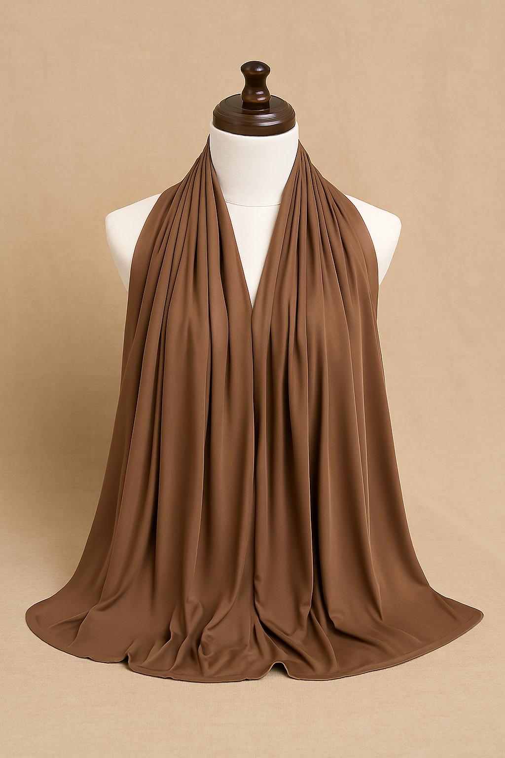 Hijab en jersey extensible noir Premium - Foulard respirant pour femme | Hijab en jersey extensible noir Premium - Foulard respirant pour femme