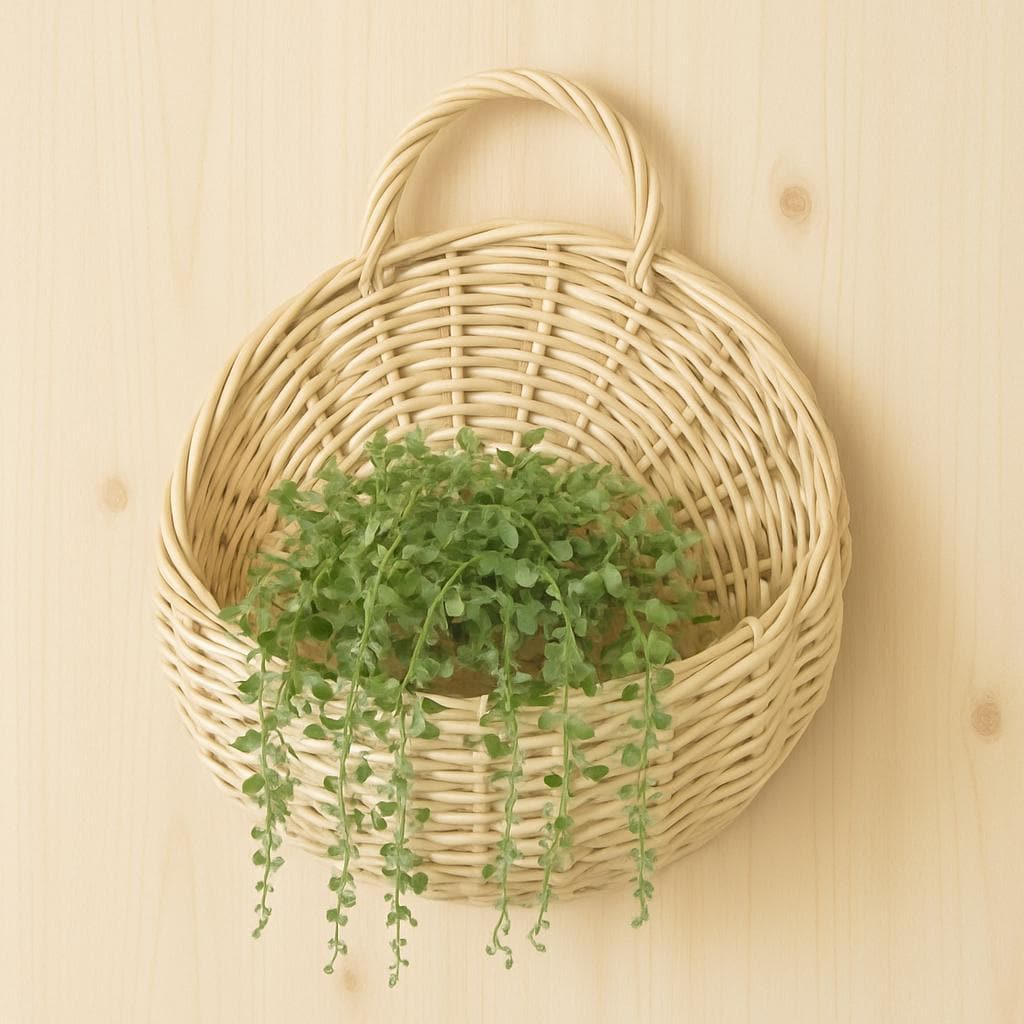 PANIER ROTIN BOHÈME | PANIER EN ROTIN NATUREL - SUPPORT MURAL PLANTES
