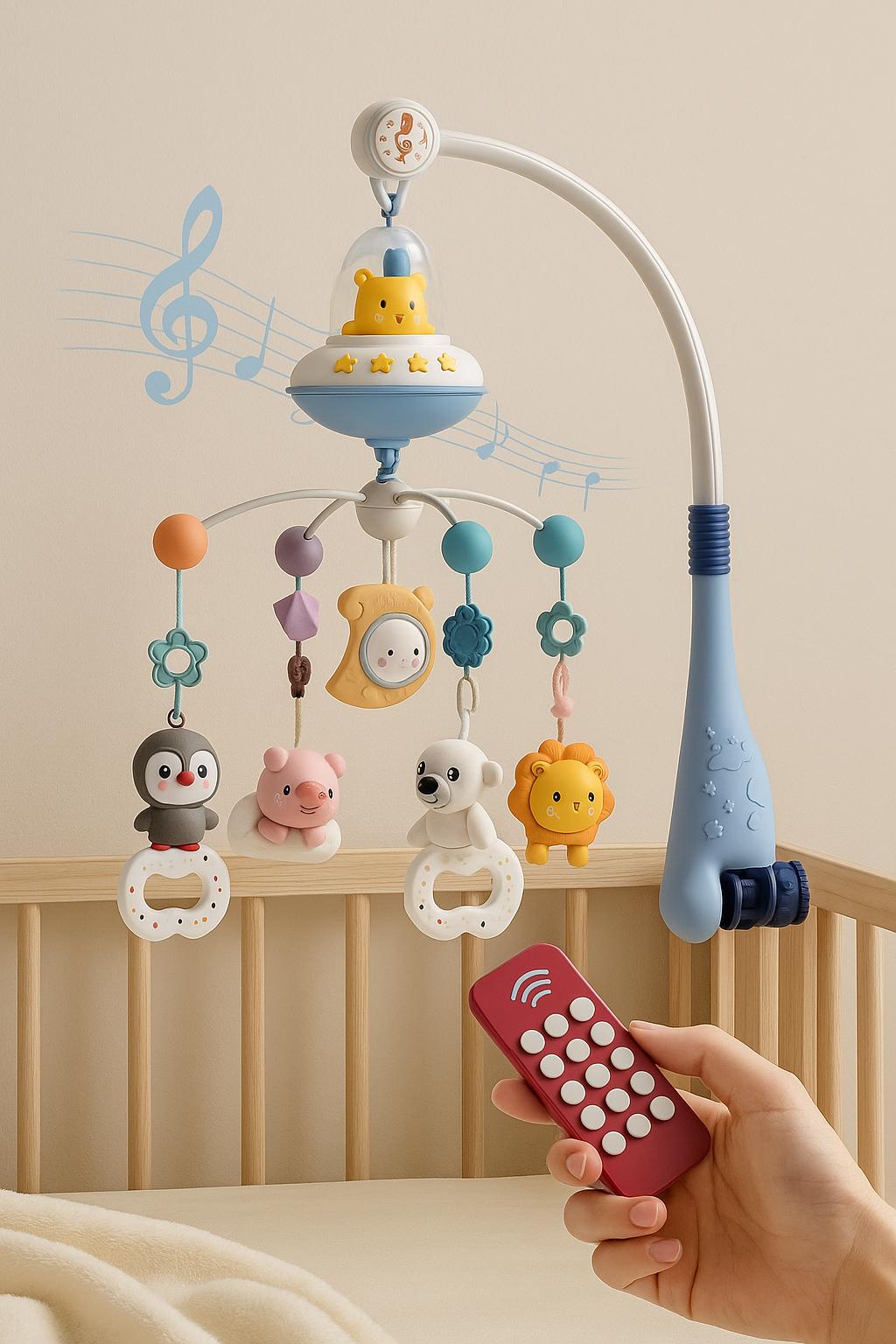MOBILE MUSICAL BÉBÉ | Télécommande Projection Étoiles | Mobile bébé