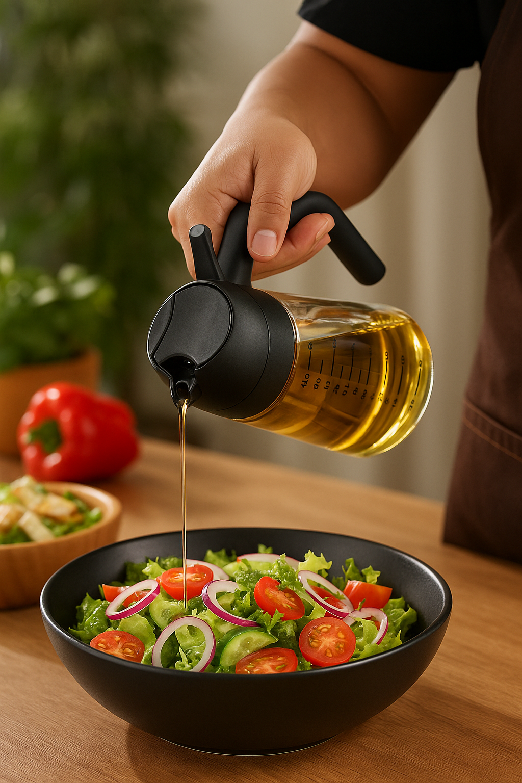Distributeur Huile 2-en-1 Spray et Verseur - Verre Borosilicate 