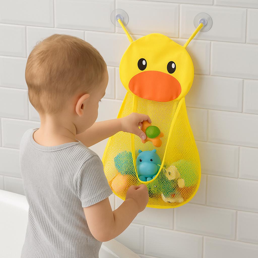 Organisateur Jouets de Bain Grenouille | Organisateur de jouets de bain pour enfants - Rangement en maille 
