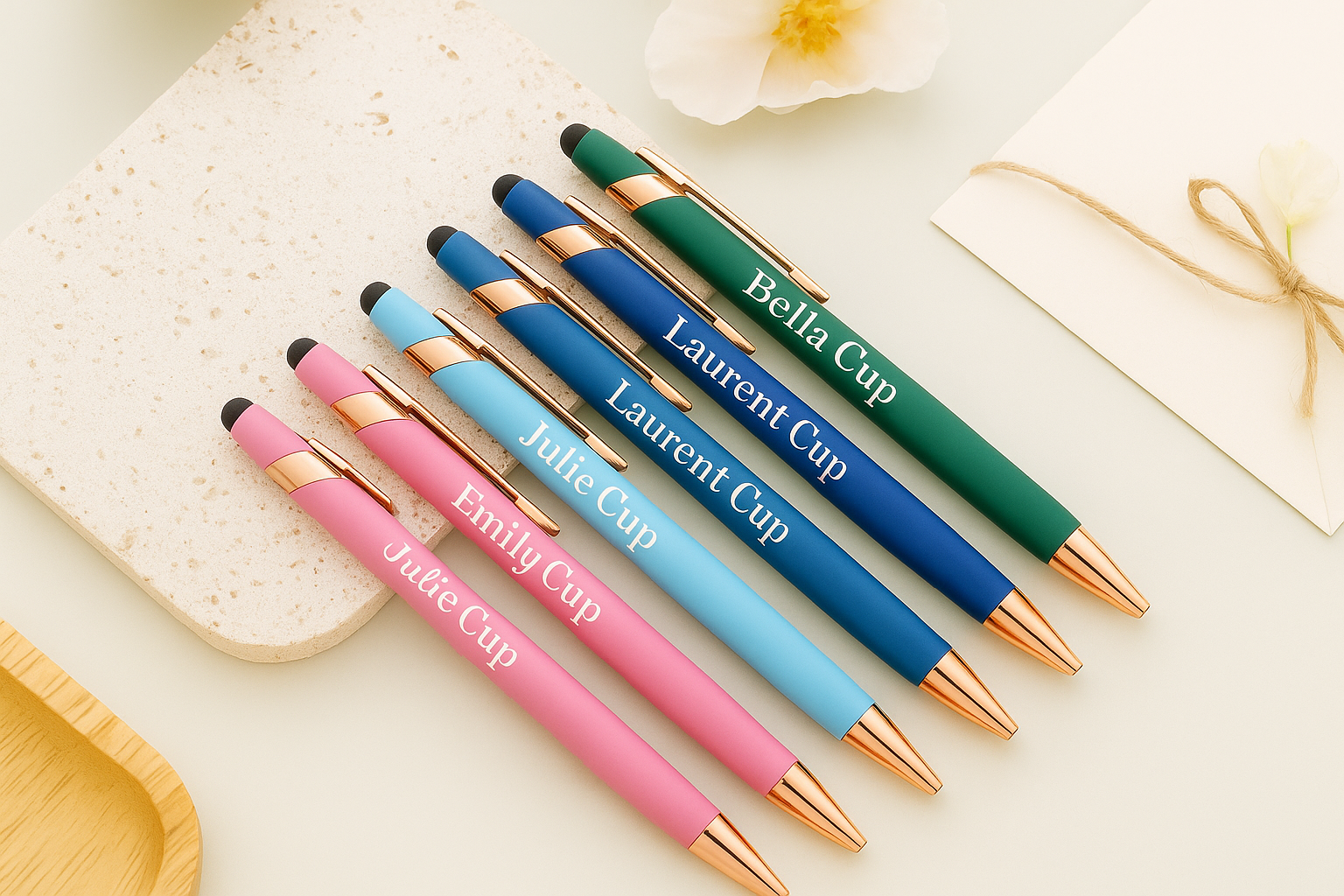 STYLO TACTILE GRAVÉ  | Set Multicolore Personnalisé | Touch Pen PAPICHA H