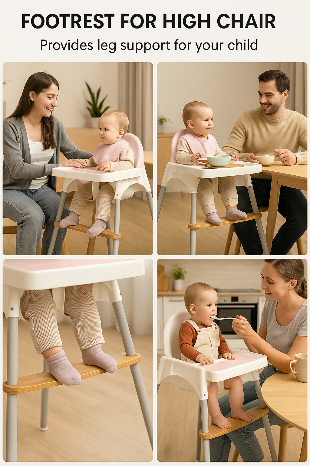 REPOSE-PIEDS BAMBOU CHAISE HAUTE | Confort Ergonomique Bébé | Footrest PAPICHA H