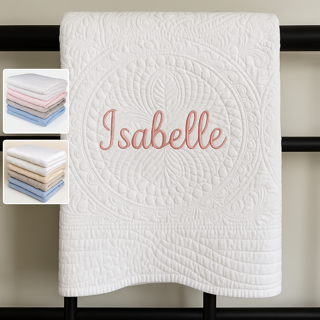 COUVERTURE BÉBÉ PERSONNALISÉE| Broderie Prénom | Baby Quilt PAPICHA H
