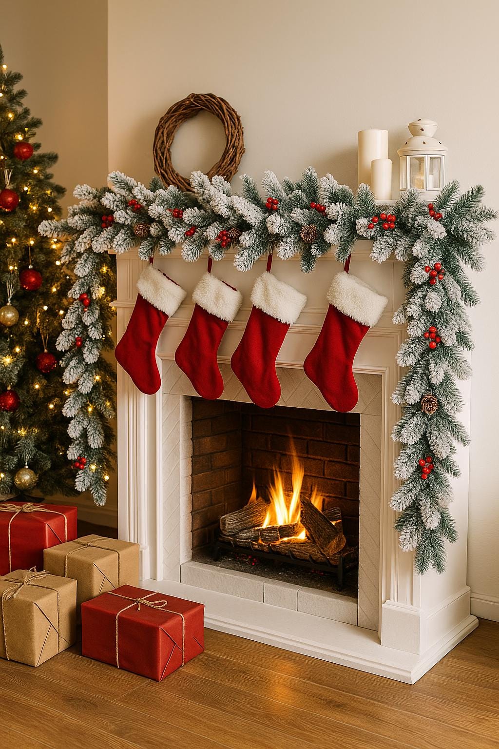 DÉCORATION NOËL MANTEAU | Guirlande Givrée Pommes Pin | PAPICHA H Christmas