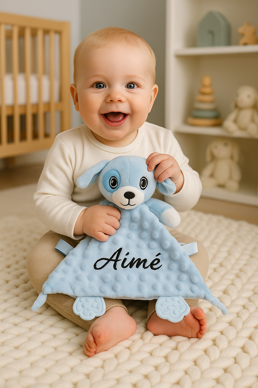 DOUDOU PERSONNALISÉ | Prénom Brodé Ultra Doux | Personalized Baby Comforter