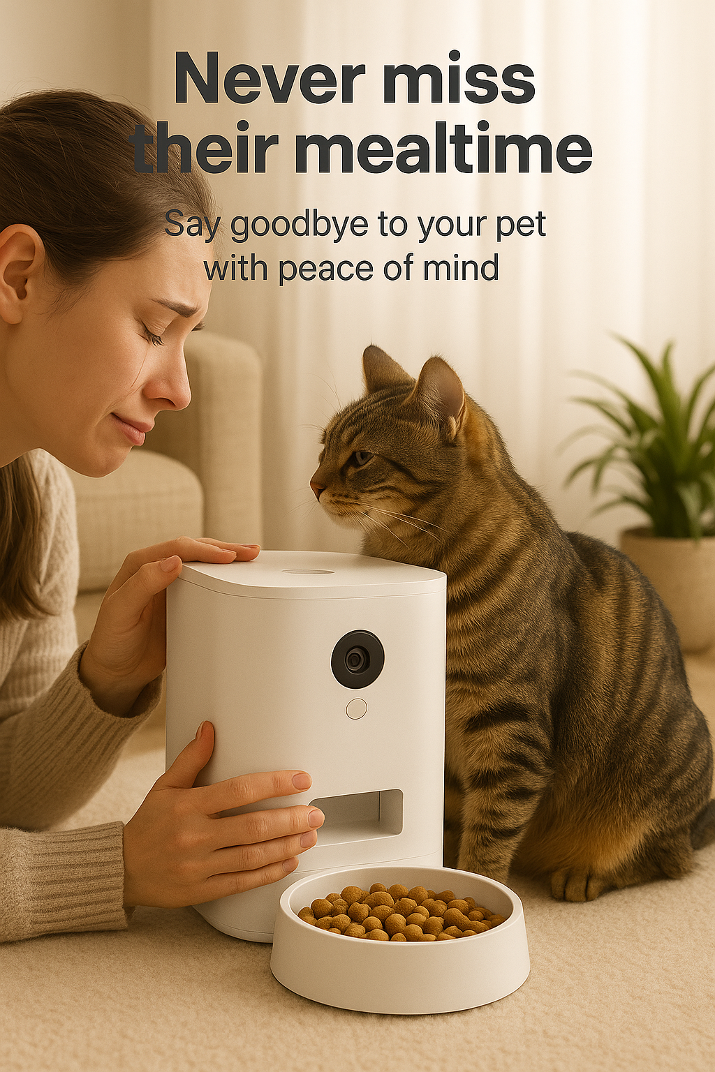 Automatic Pet Feeder with HD Camera - Smart WiFi Pet Food Dispenser | Remote Pet Monitoring - Papicha H