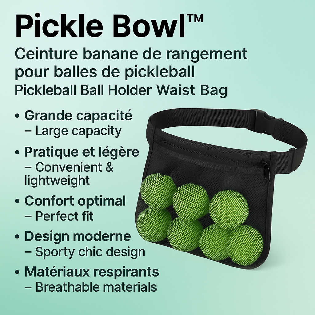 Professional Pickleball Ball Holder Waist Bag - Sports Storage Belt | Pickle Bow Pro - Papicha H