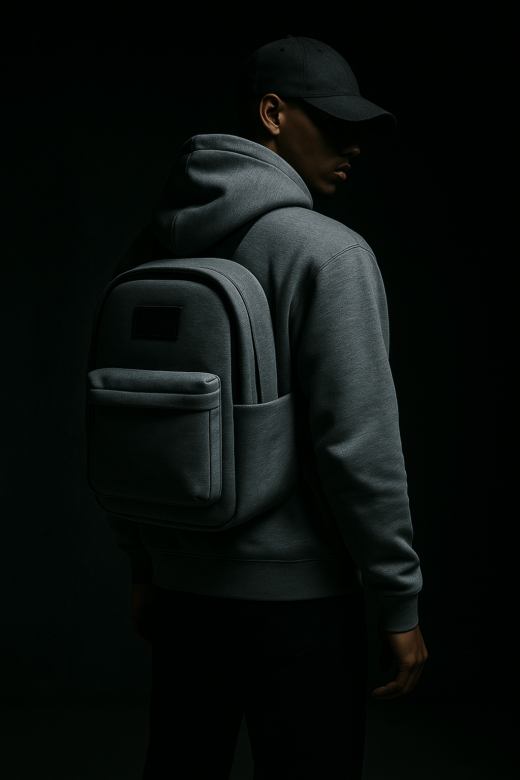 Hoodie with Integrated Backpack - Black Gray Oversized Streetwear | 2-in-1 Innovation Hoodie - Papicha H