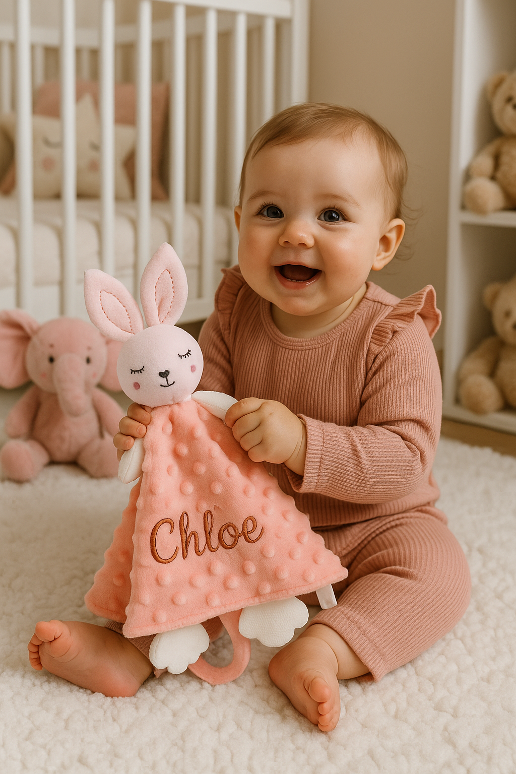 DOUDOU PERSONNALISÉ | Prénom Brodé Ultra Doux | Personalized Baby Comforter