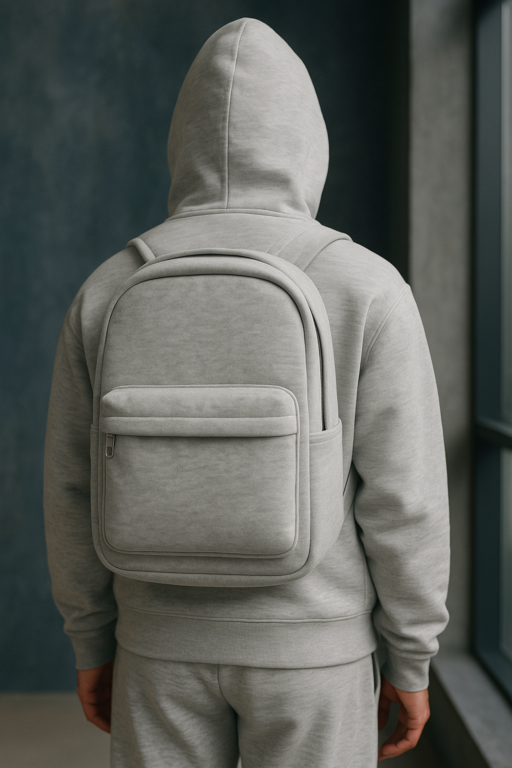 Hoodie with Integrated Backpack - Black Gray Oversized Streetwear | 2-in-1 Innovation Hoodie - Papicha H
