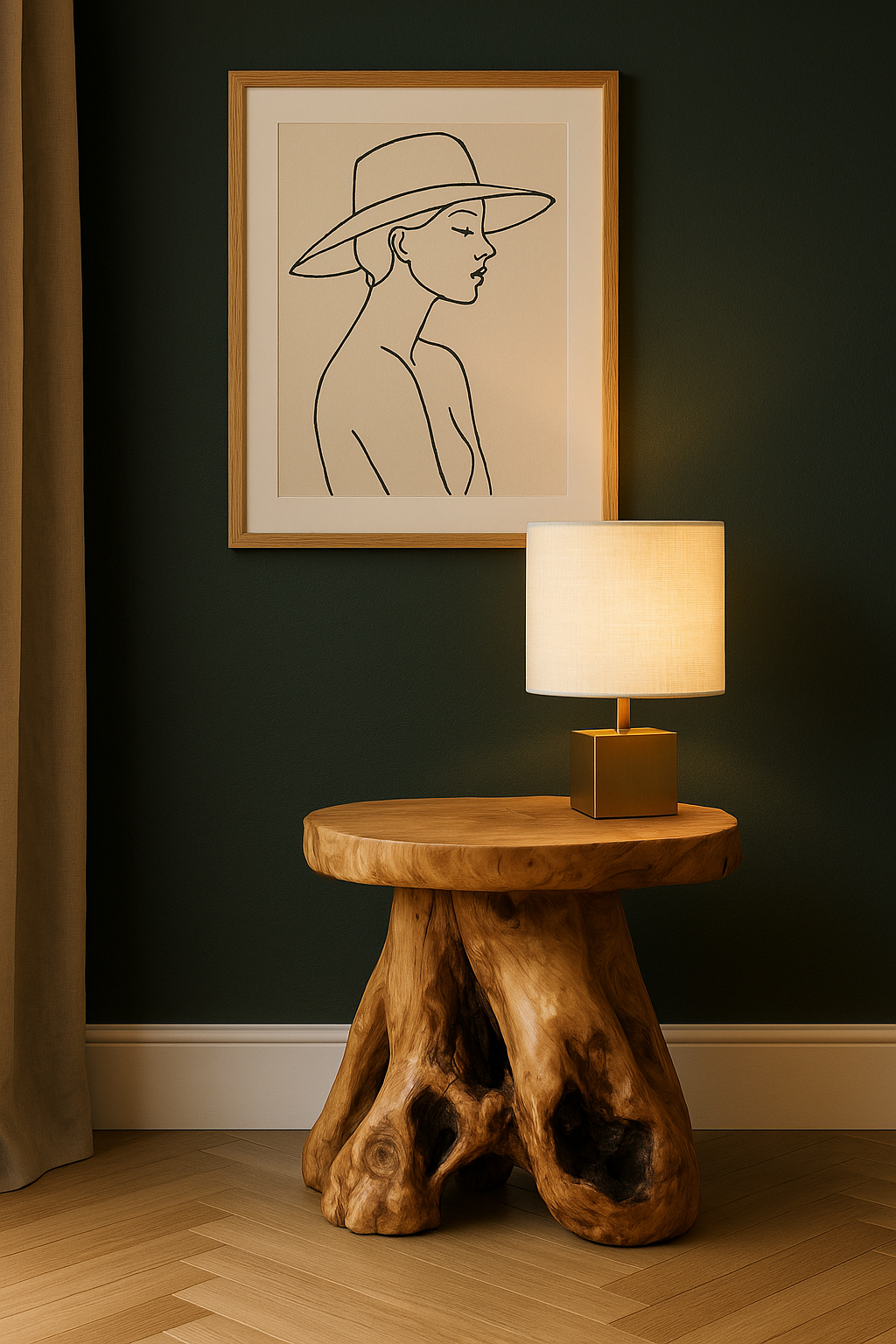 Wood Stool, Rustic Organic Side Table, Handmade Natural Solid Wood Support, Meditation Seat