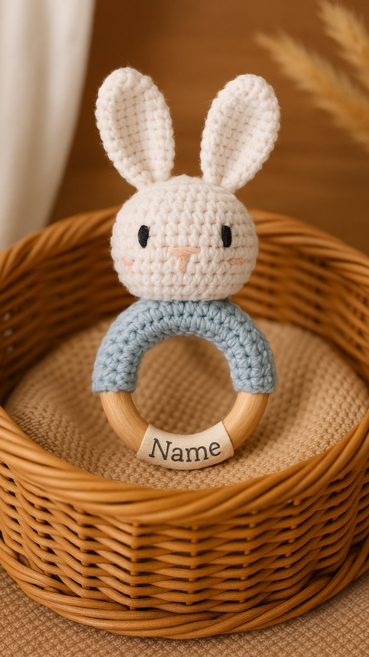 JOUET CROCHET DENTITION| Anneau Bois Animaux | Baby Teething Toy PAPICHA H