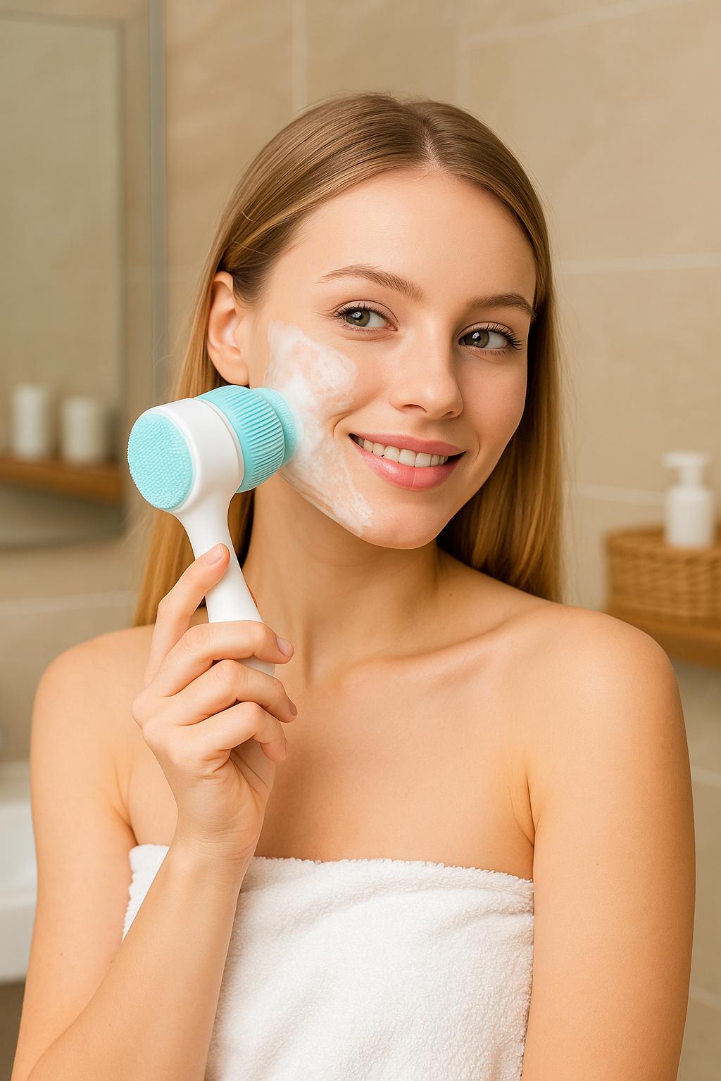 Brosse Nettoyage Visage 2-en-1 Silicone | Brosse Nettoyante Visage 2 en 1 - Peau Douce &amp; Éclatante 