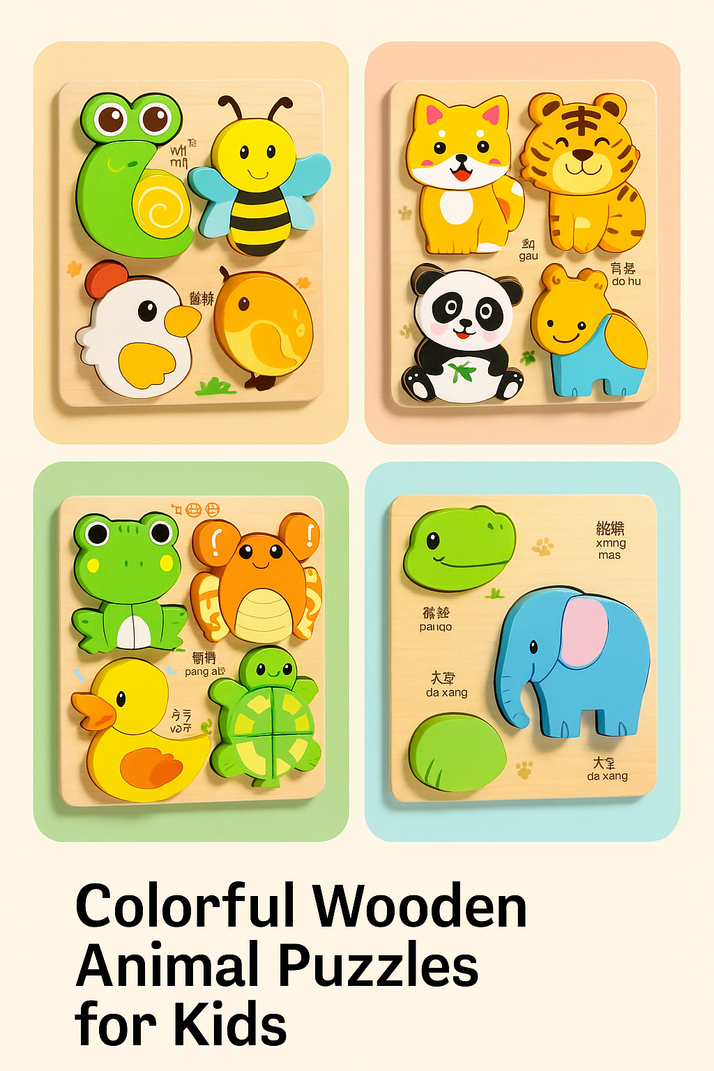 PUZZLE ANIMAUX BOIS   | Motricité Fine | Animal Puzzle PAPICHA H