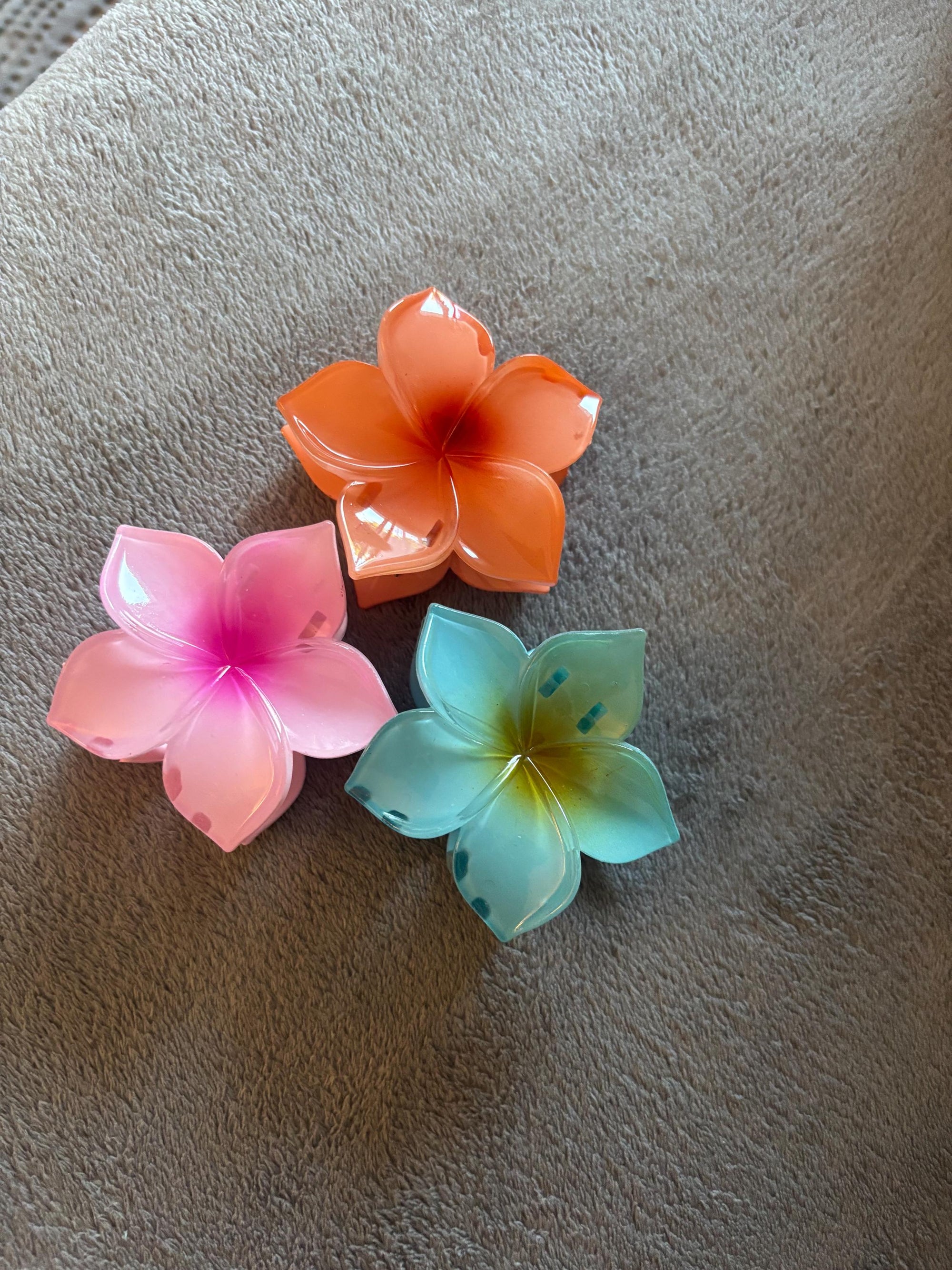 🌺 Barrette Fleur Tropicale Rose/Jaune - Pince Cheveux Hawaïenne Adulte | Tropical Flower Hair Clip Pink/Yellow - Adult Hawaiian Claw 🌴