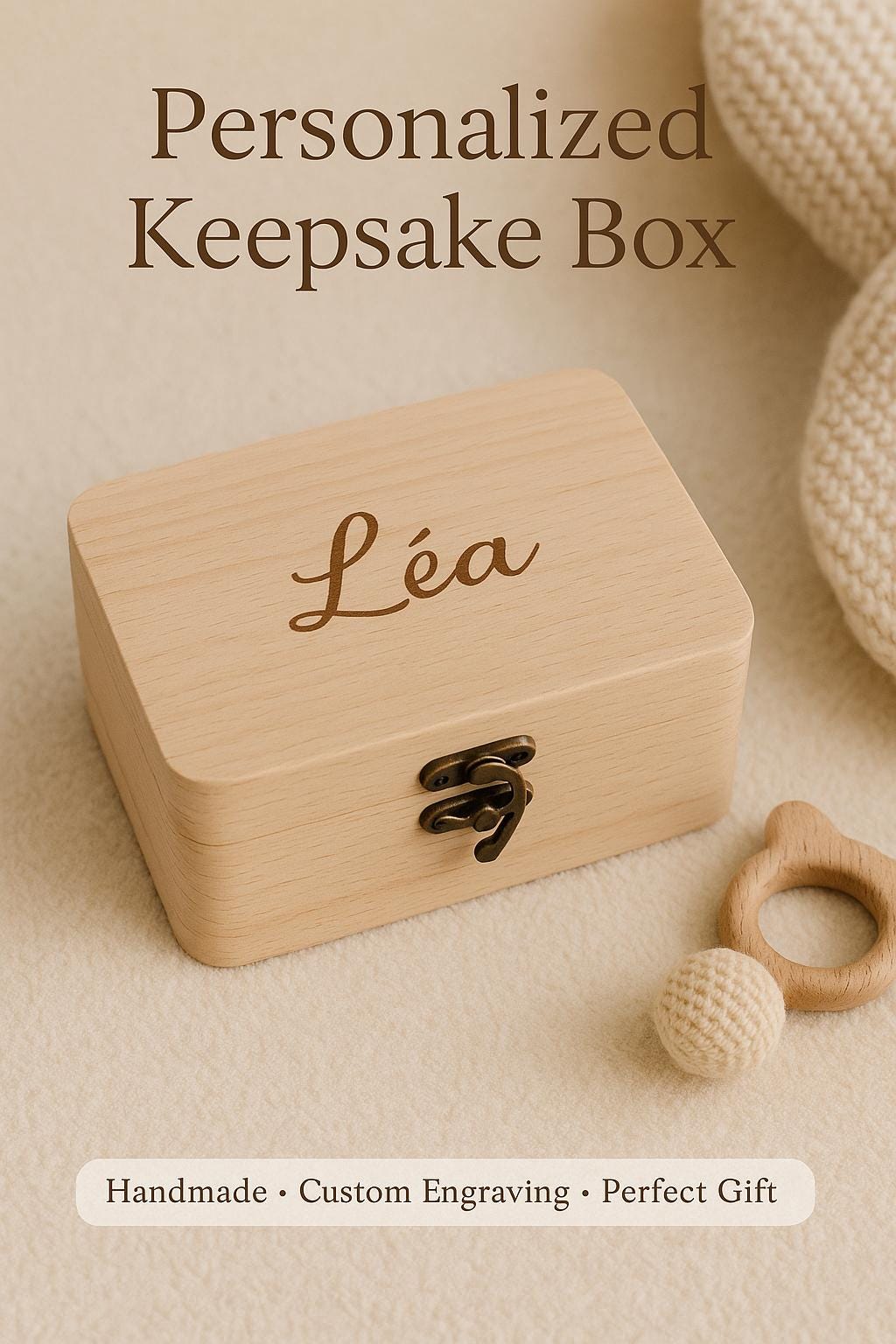 Cadeau personnalisé, boite souvenir en bois gravée, souvenirs bébé mariage, artisanal, à mémoire, gravé prénom