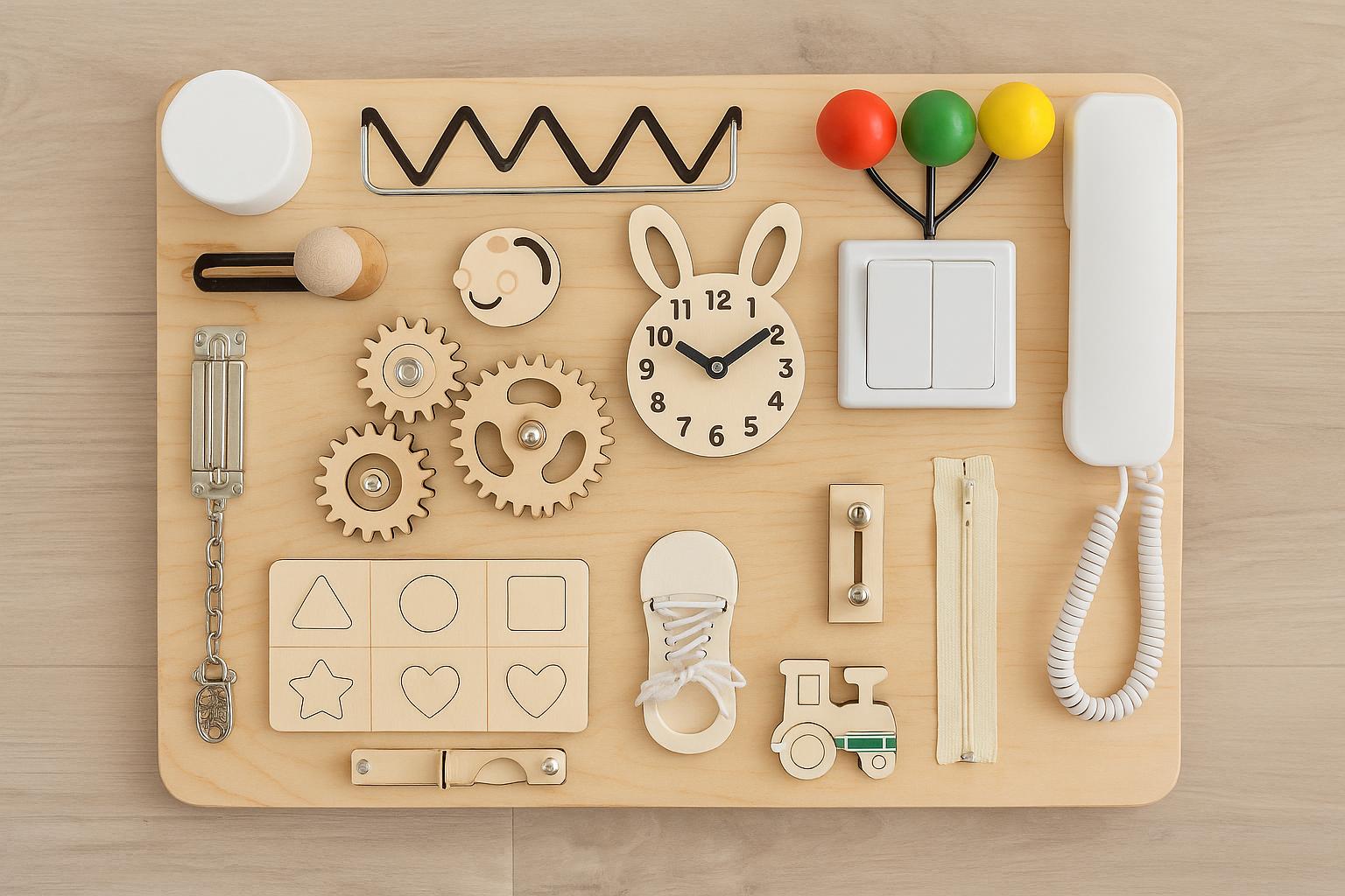 BUSY BOARD SENSORIEL/ Tableau Activités Bois | Activity Board PAPICHA H