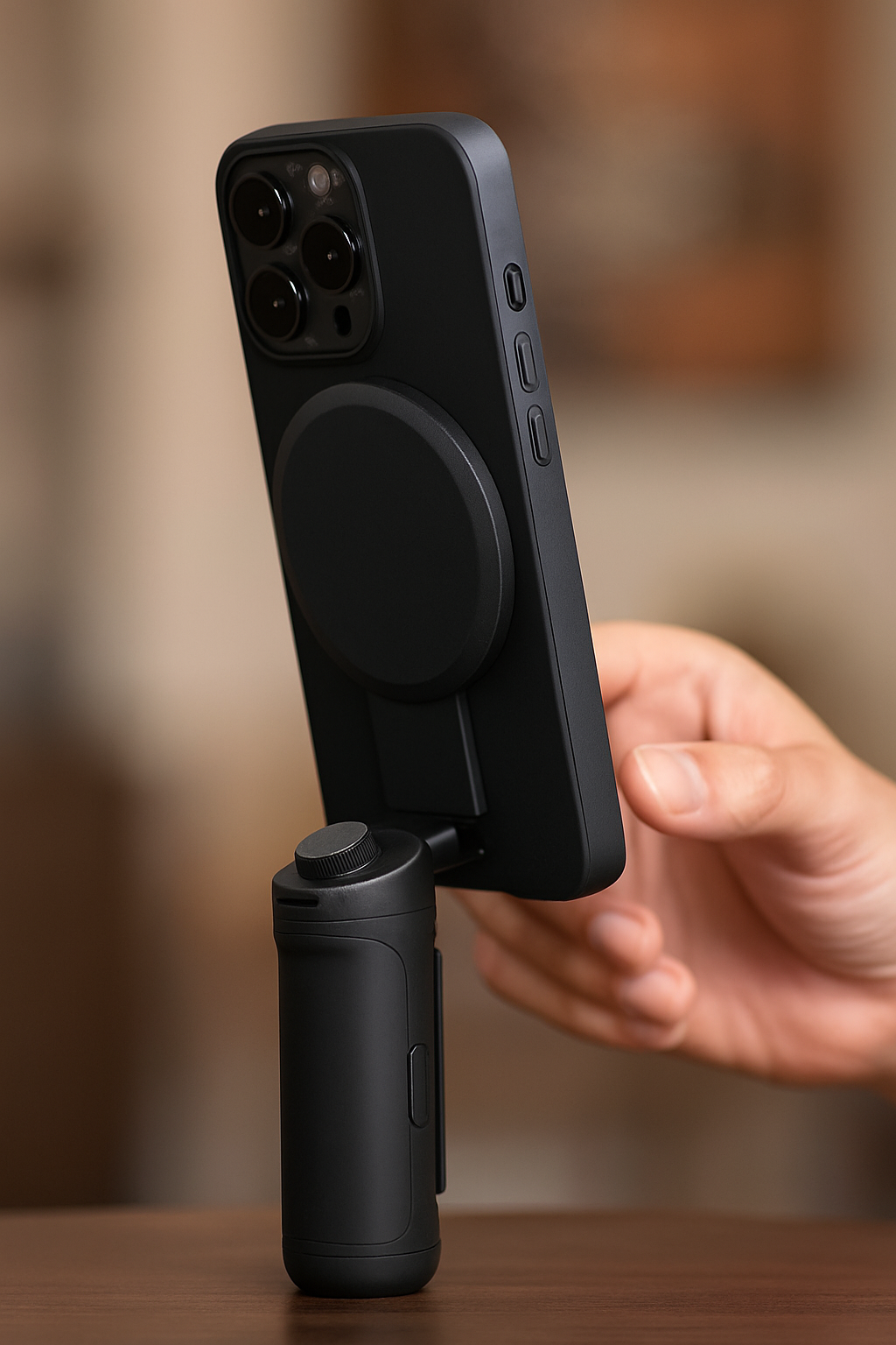 MagSafe Battery Grip 3-in-1 with Stand & Remote - Wireless Charging & Pro Stability - Papicha H