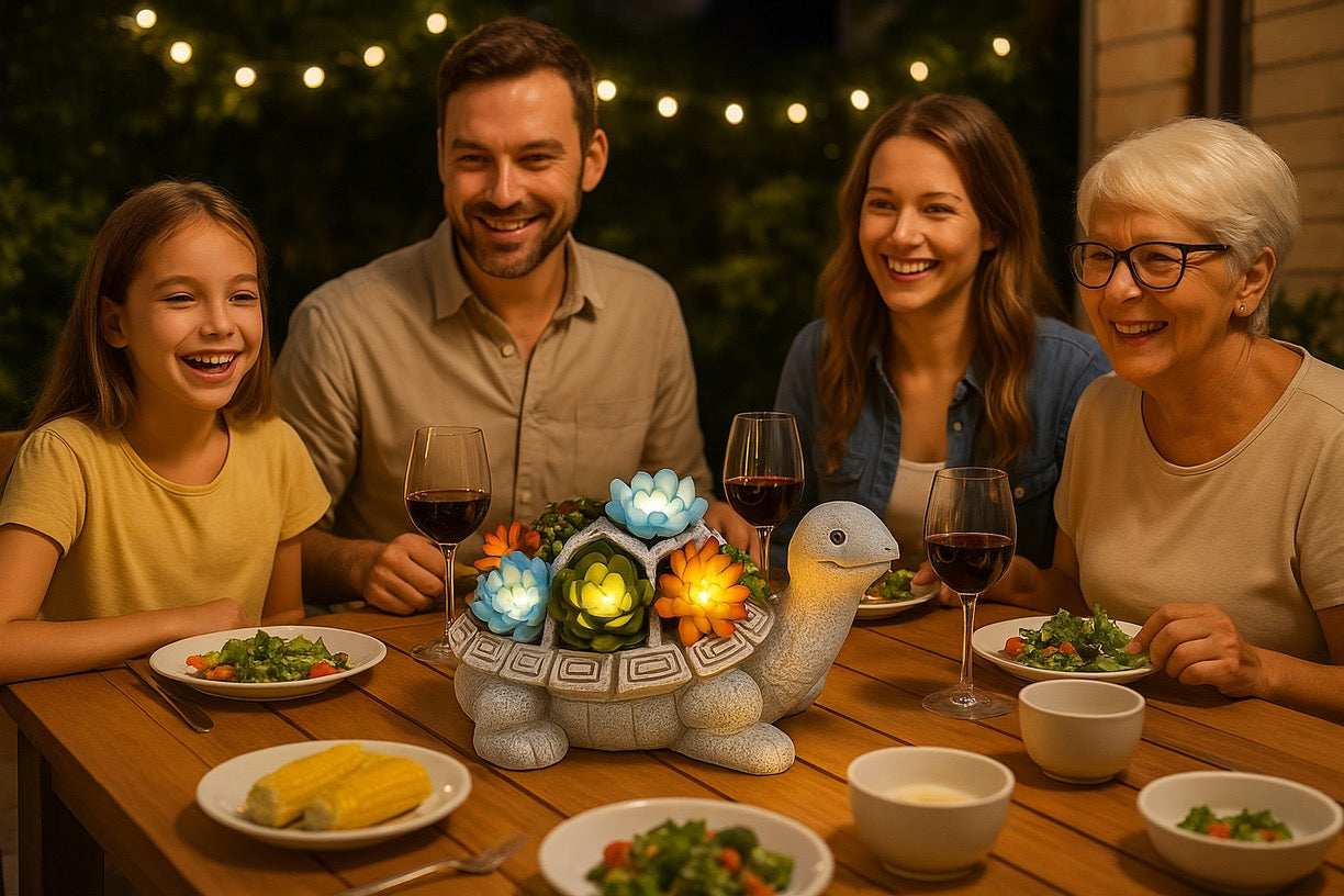 Solar LED Turtle Light - Illuminated Succulent Garden Decor | 8H Auto Lighting Waterproof - Papicha H