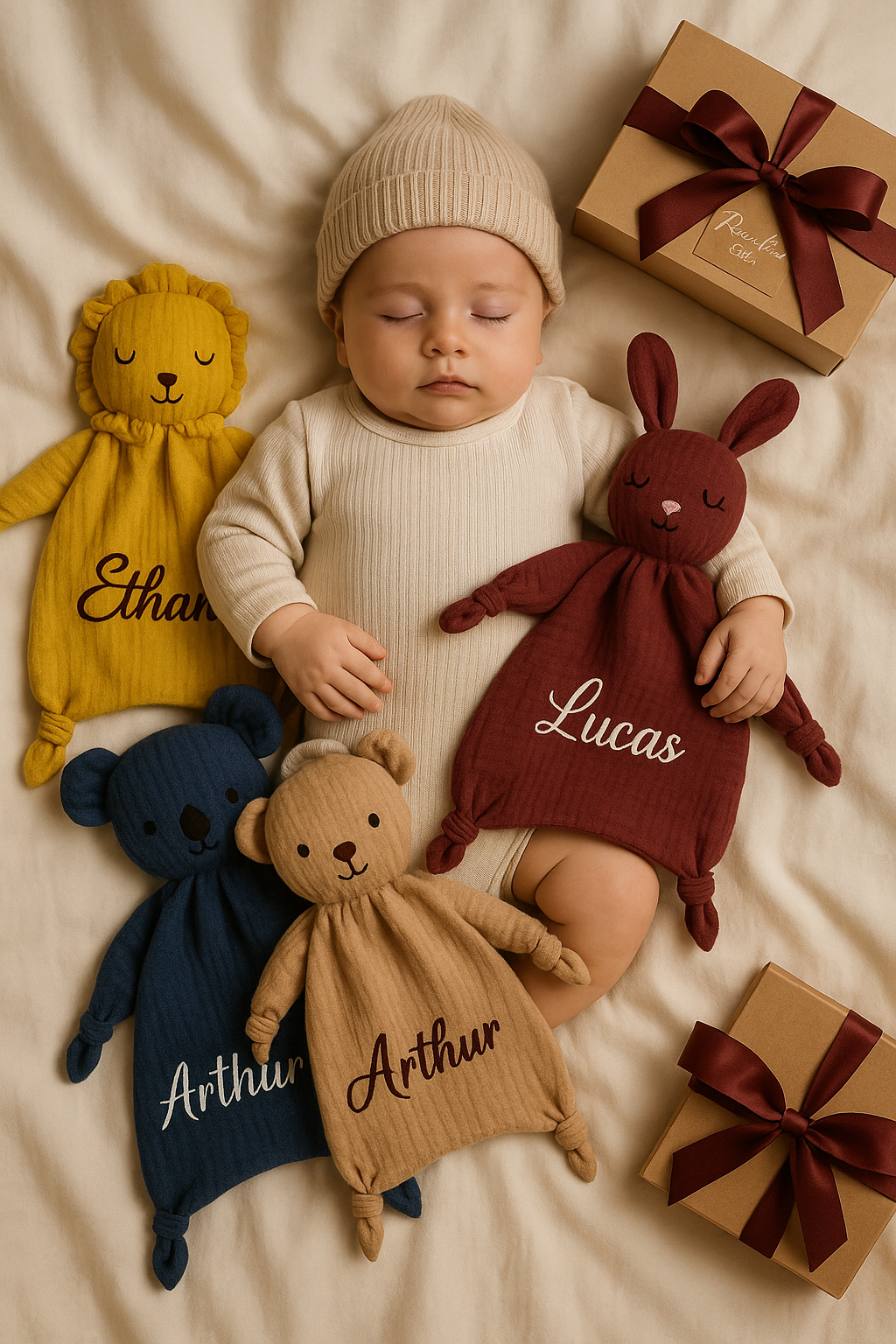 COUVERTURE BÉBÉ PERSONNALISÉE | Mousseline Animal | PAPICHA H Custom Baby