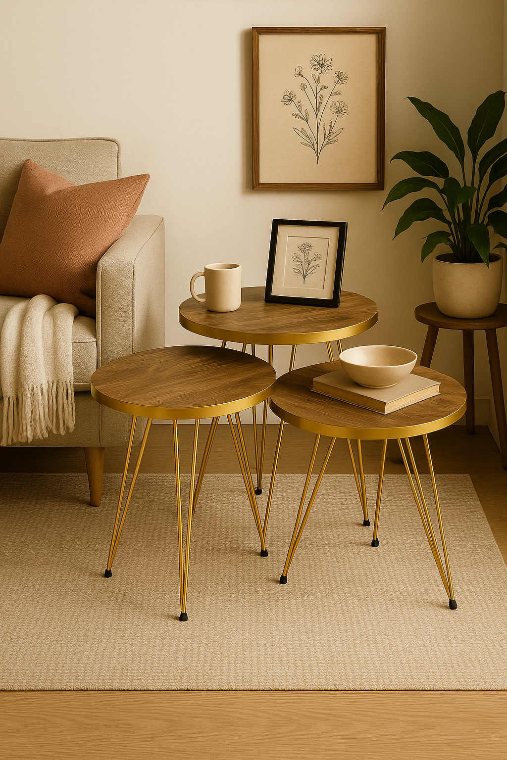 SET 3 CHAISES ROTIN DESIGN | Boho Minimaliste Naturel | Rattan Chairs PAPICHA H