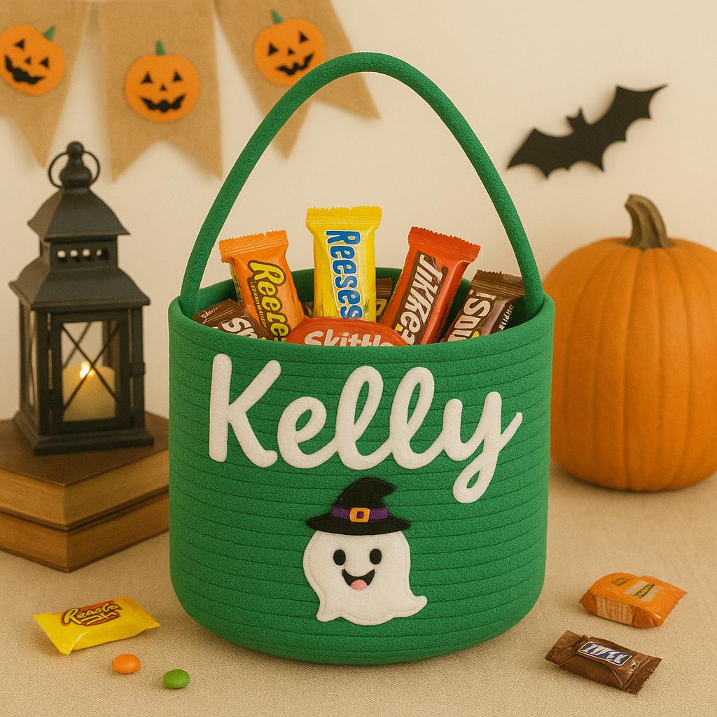 PANIER HALLOWEEN PERSONNALISÉ Prénom Brodé | PAPICHA H Spooky Basket
