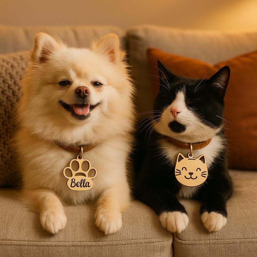 Personalized Dog Collar with Wooden Name Tag, Custom Pet Collar Engraved with Phone & Name, Unique Gift for Dog Owners