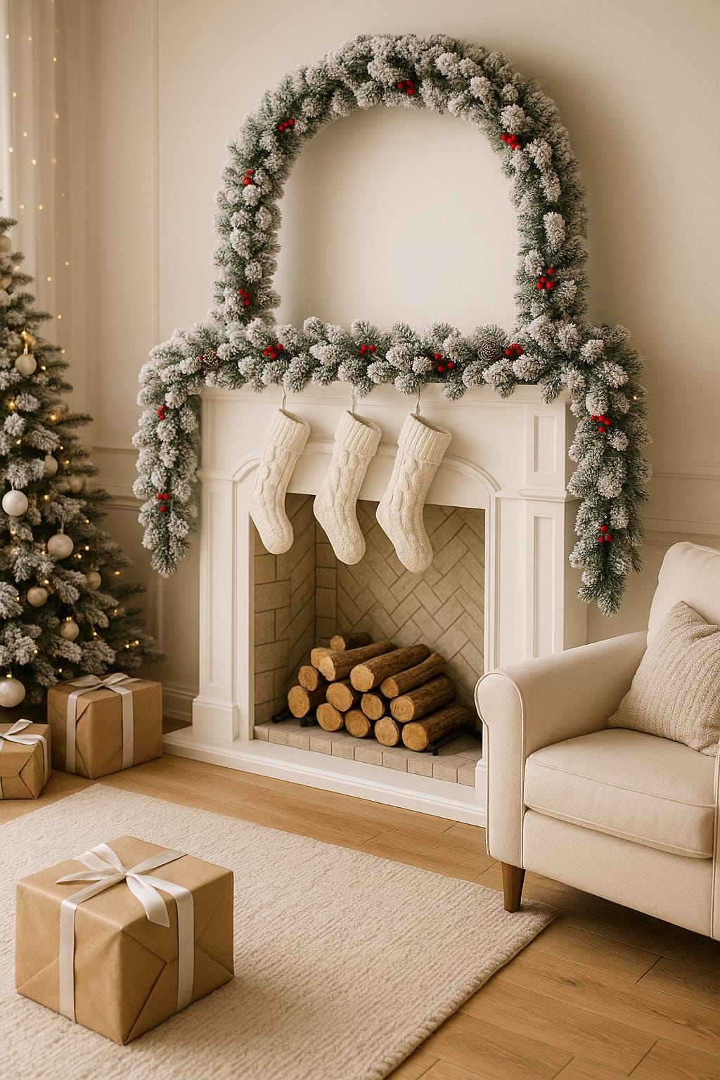 DÉCORATION NOËL MANTEAU | Guirlande Givrée Pommes Pin | PAPICHA H Christmas