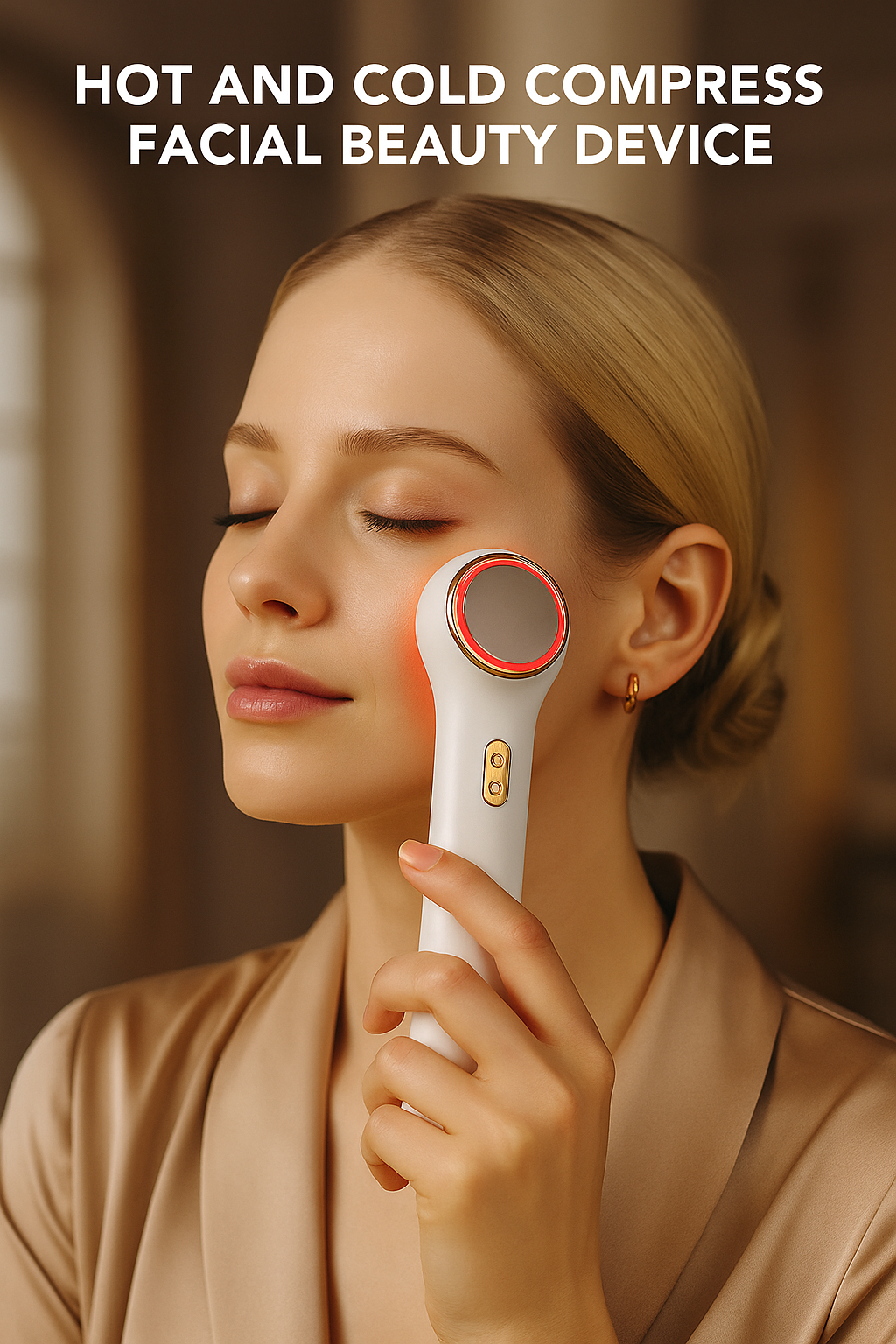 Hot & Cold Face Beauty Device - 2 LED Modes Lifting & Depuffing | Professional Facial Tool - Papicha H