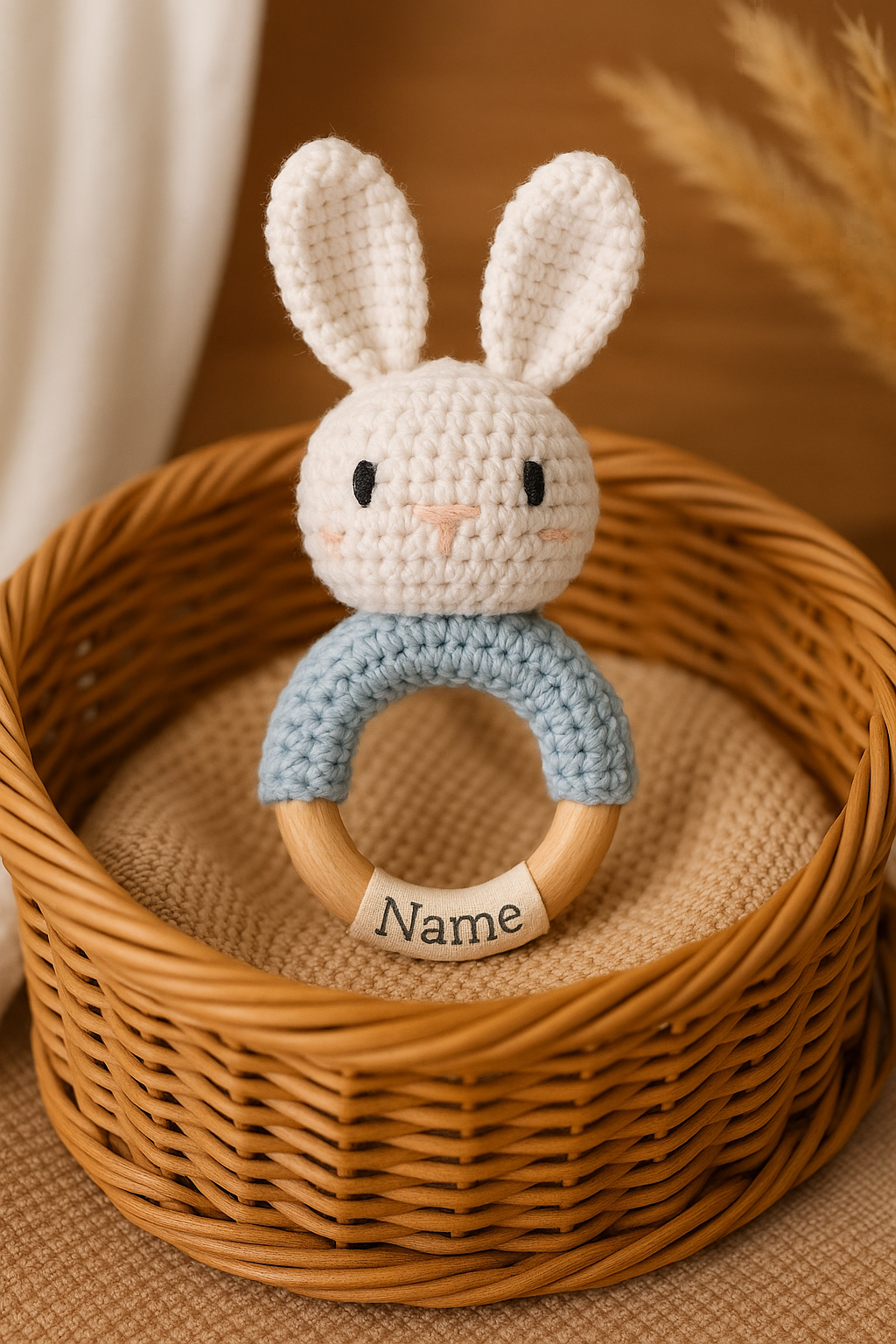 JOUET CROCHET DENTITION| Anneau Bois Animaux | Baby Teething Toy PAPICHA H