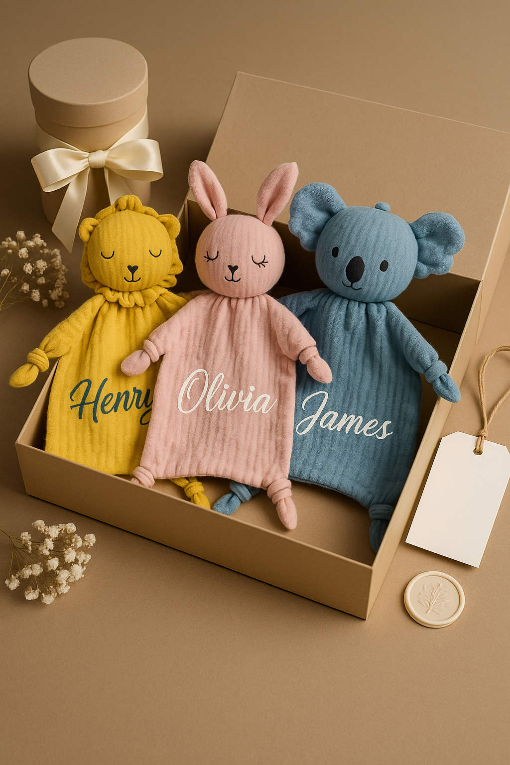 COUVERTURE BÉBÉ PERSONNALISÉE | Mousseline Animal | PAPICHA H Custom Baby