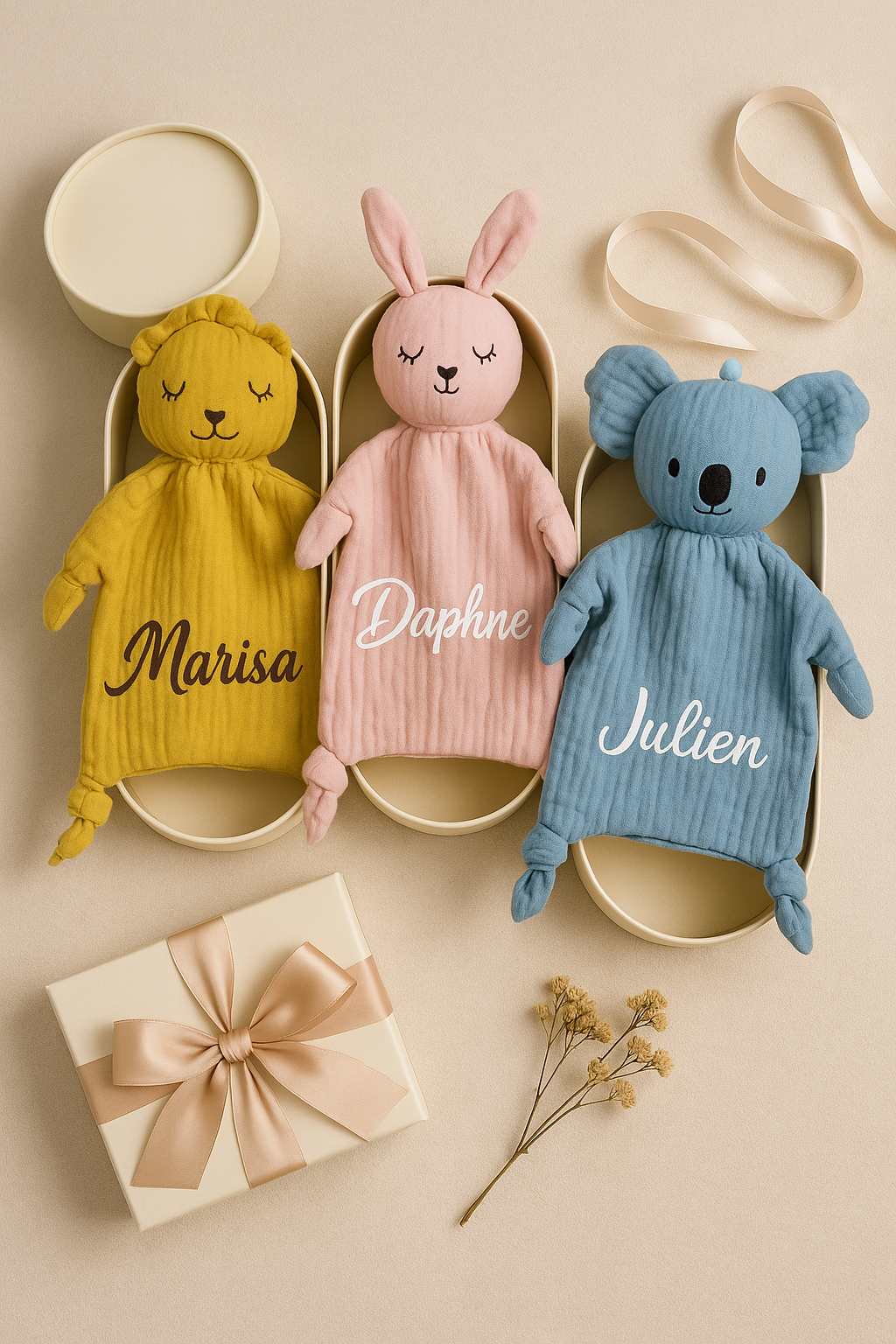 COUVERTURE BÉBÉ PERSONNALISÉE | Mousseline Animal | PAPICHA H Custom Baby
