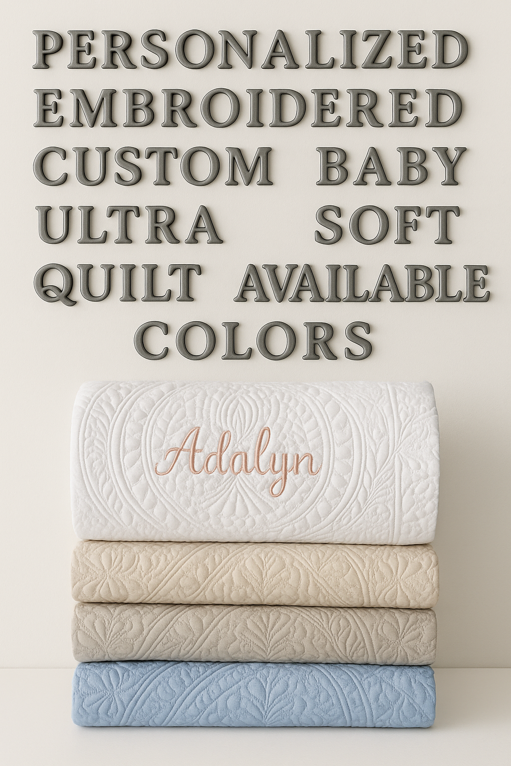 COUVERTURE BÉBÉ PERSONNALISÉE| Broderie Prénom | Baby Quilt PAPICHA H